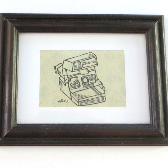 Set Of 2 Framed Sketches Of Cameras Wall Decor Photographers Studio - Picture 4 of 5